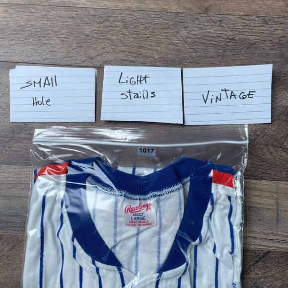 Vintage 80s New York Mets Jersey Men's Large‎ Rawlings Athletic Striped MLB 1017 - Picture 14 of 14